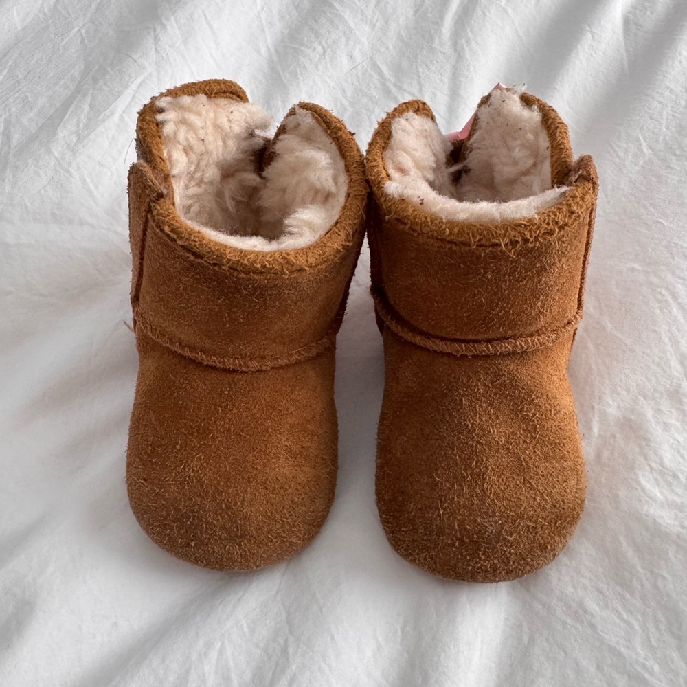 UGG Tan Baby Booties with Plush Lining